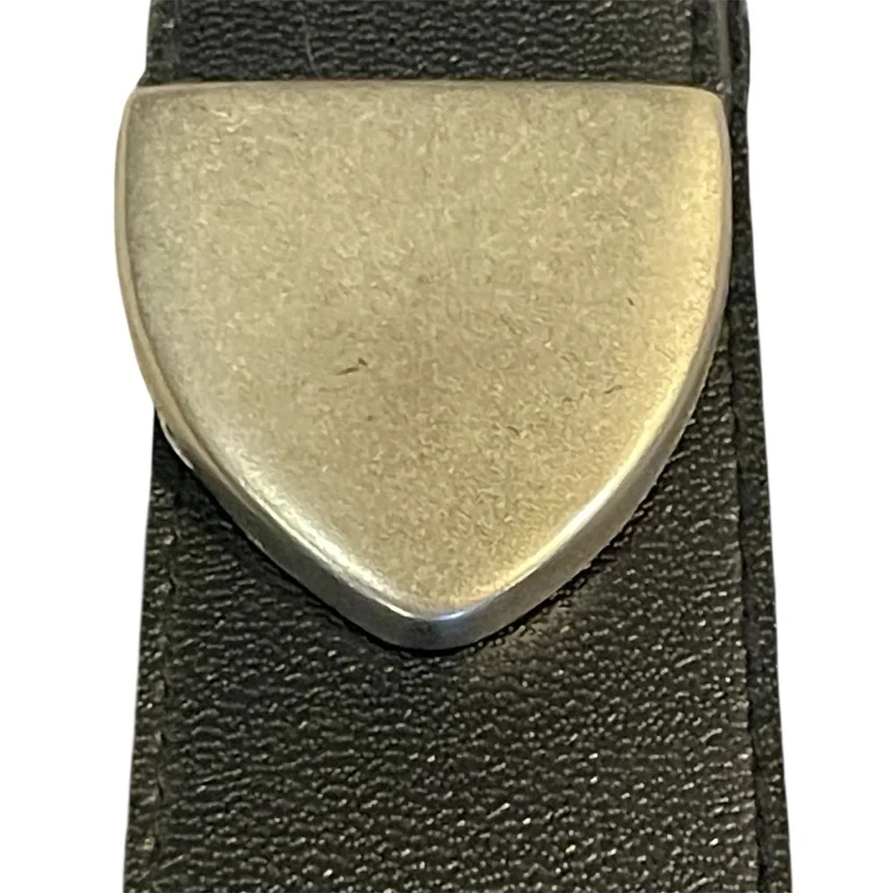 Denim Republic Men’s Black Belt with Silvertone Buckle & Tip